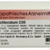 Natrium Chloratum D 30 Globuli 10 G