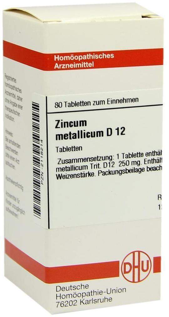 Zincum Metallicum D12 Tabletten 80 Tabletten