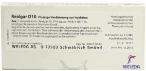 Realgar D 10 Weleda 8 X 1 ml Ampullen