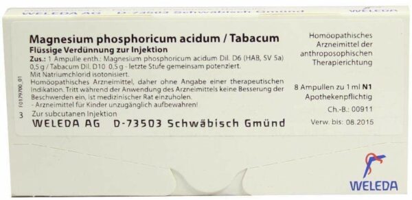 Magnesium Phosphoricum Acidum Tabacum Weleda 8 X 1 ml Ampullen