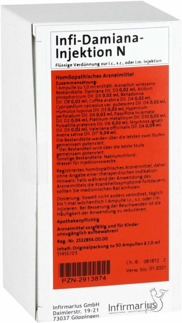 Infi Damiana Injektion N 50 X 1 ml Ampullen